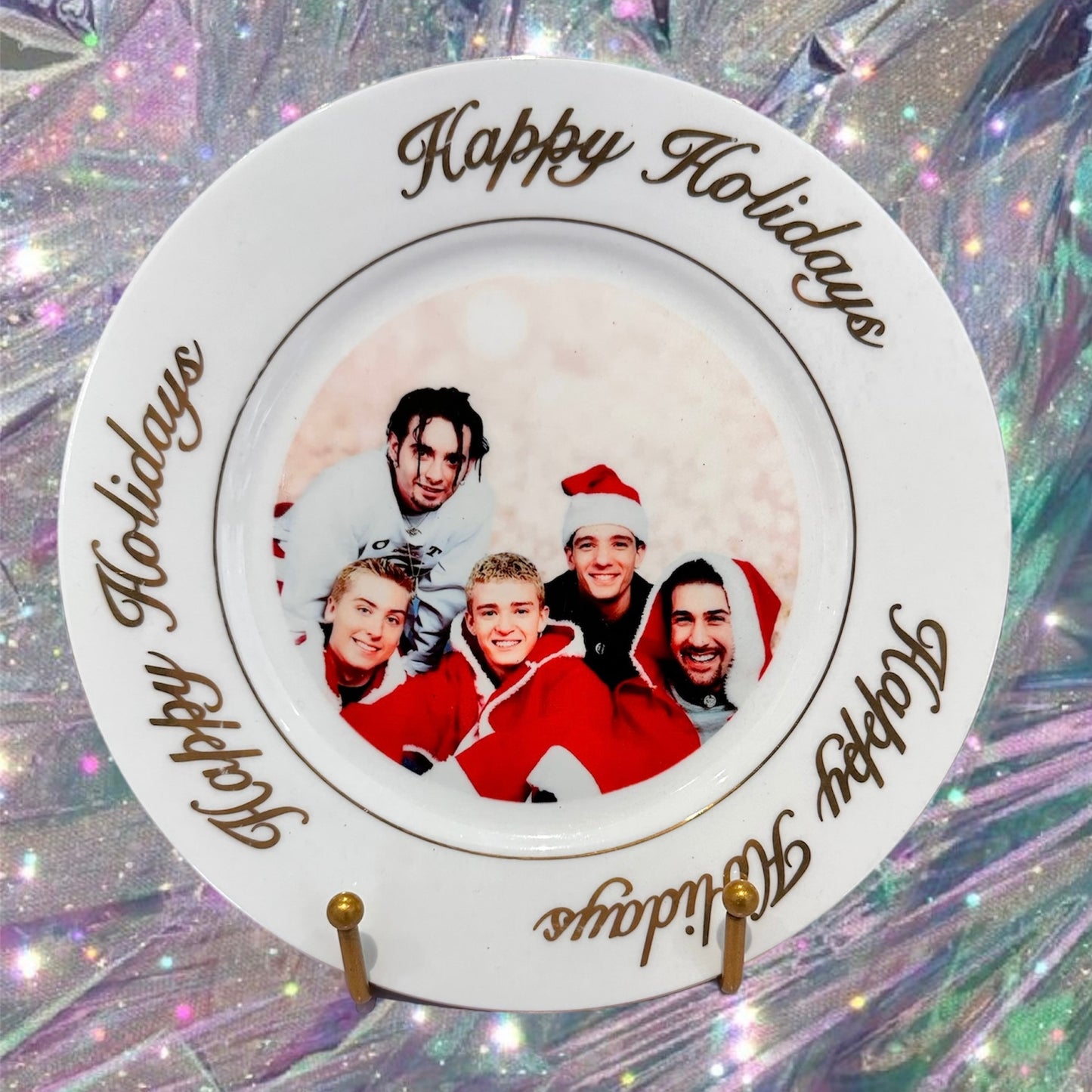 "HAPPY HOLIDAYS" *NSYNC PLATE