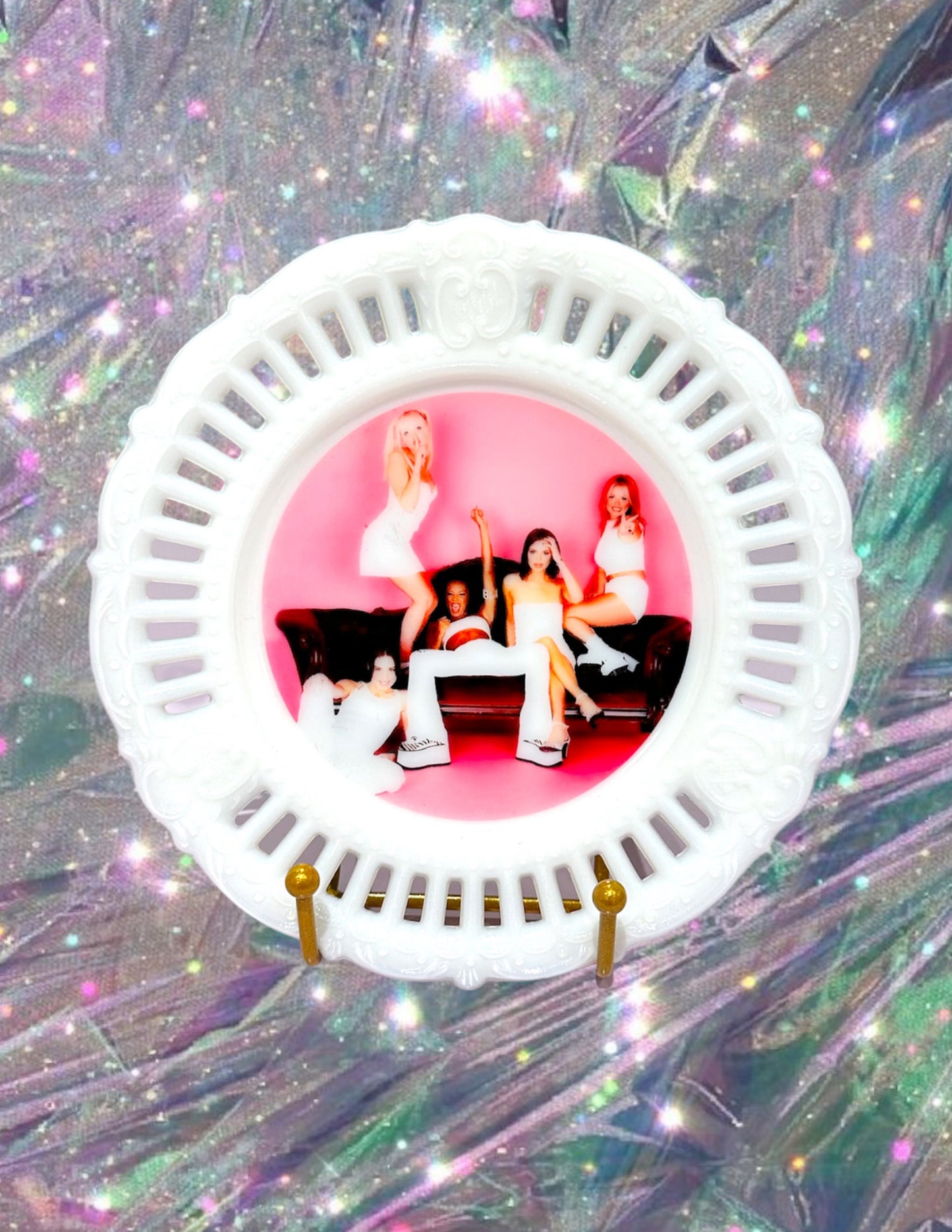 SPICE GIRLS MILK GLASS PLATE