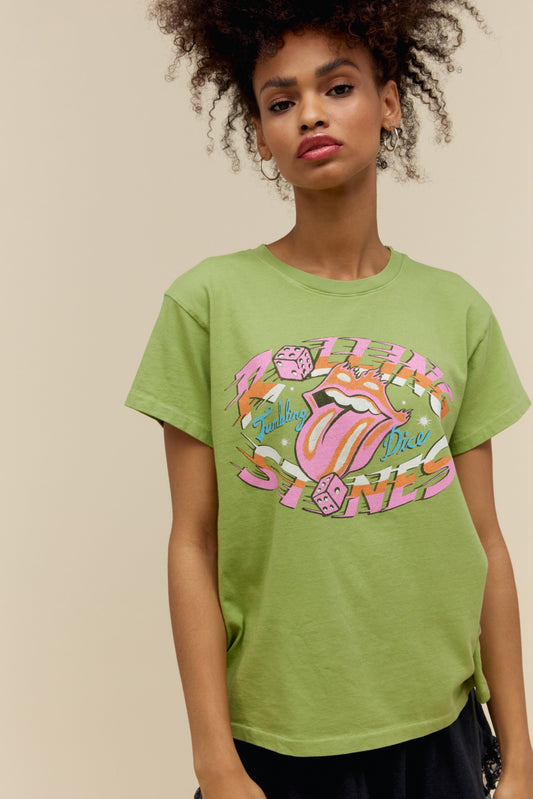 ROLLING STONES TUMBLING DICE TOUR TEE IN MATCHA
