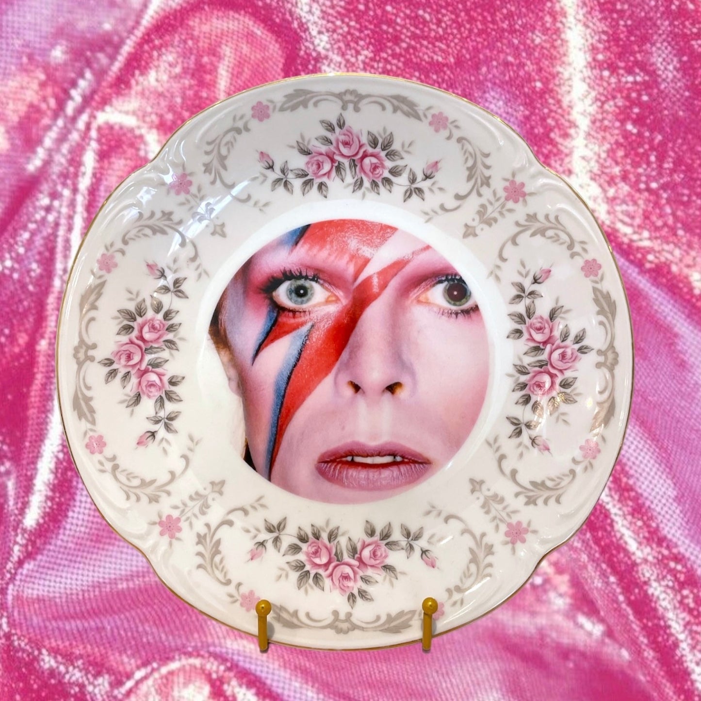 DAVID BOWIE LARGE FLORAL PLATE