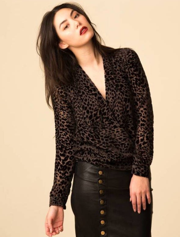 L'AGENCE LYDIA DRAPE FRONT BLOUSE