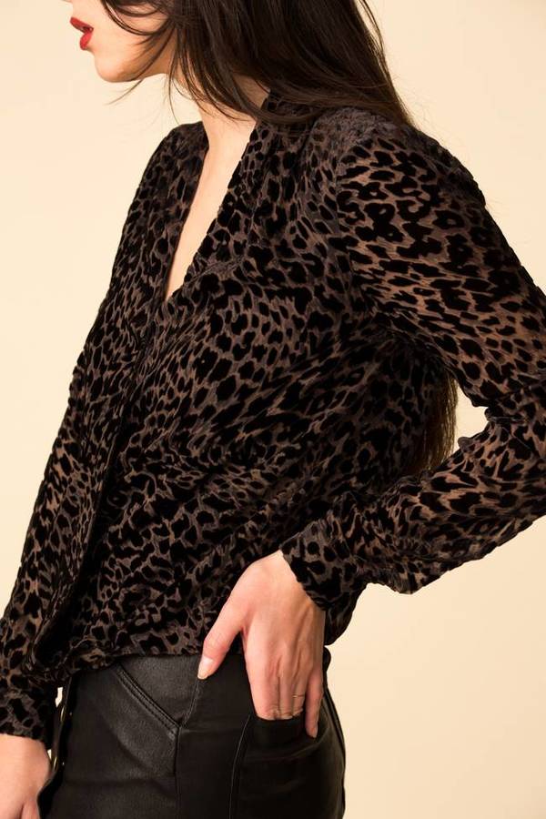 L'AGENCE LYDIA DRAPE FRONT BLOUSE