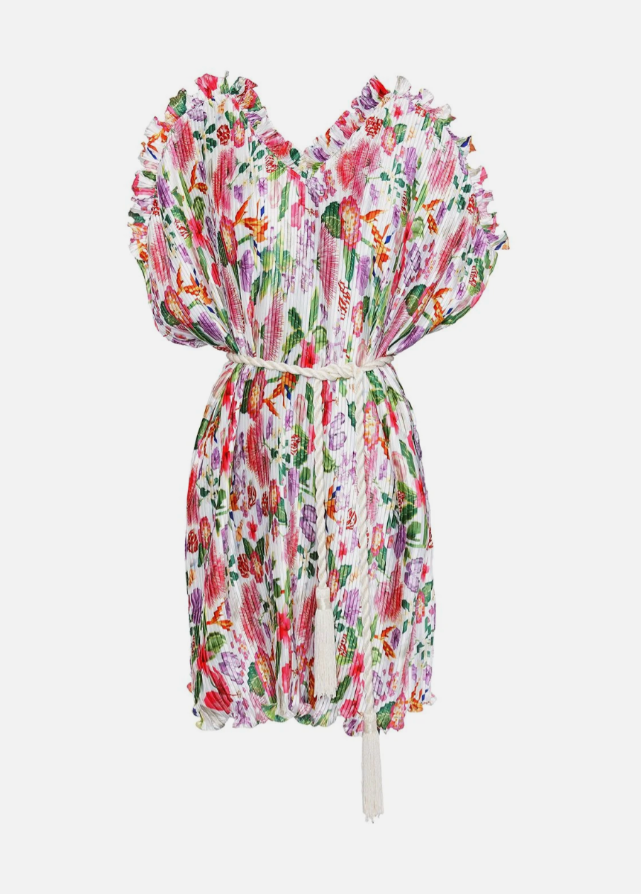 VERANDAH FLORAL PLISSE DRESS