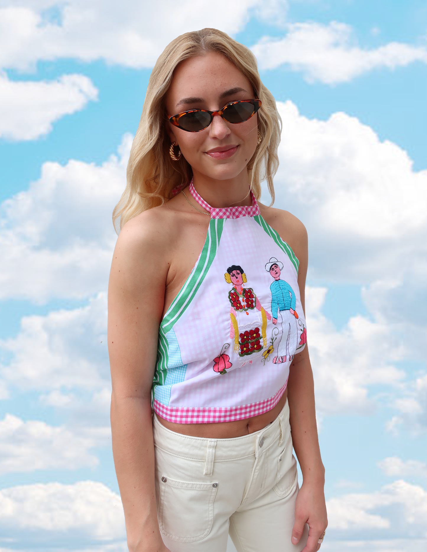 FRIDA + DIEGO UPCYCLED HALTER TOP