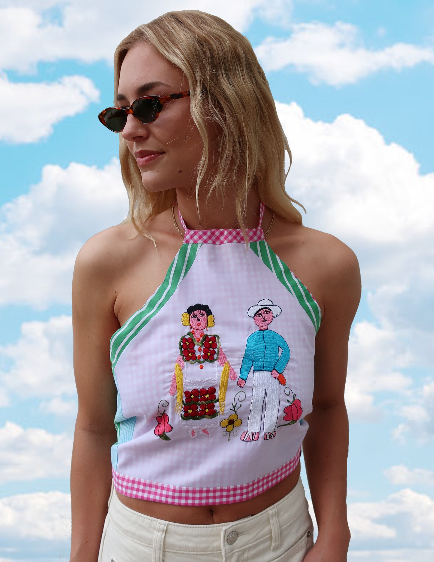 FRIDA + DIEGO UPCYCLED HALTER TOP