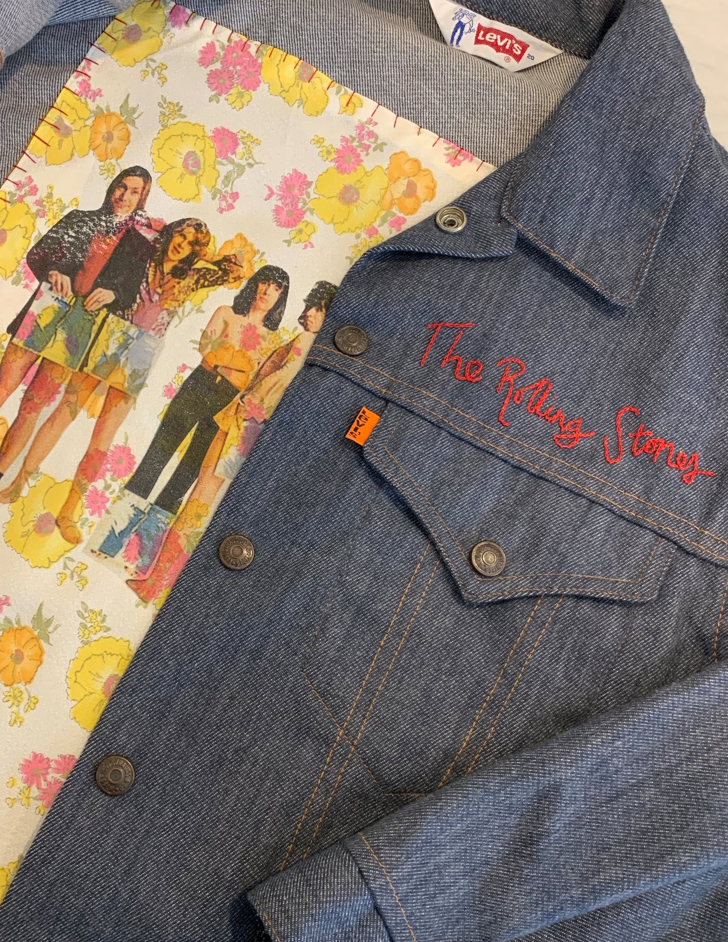 VINTAGE LEVI'S UPCYCLED ROLLING STONES DENIM JACKET