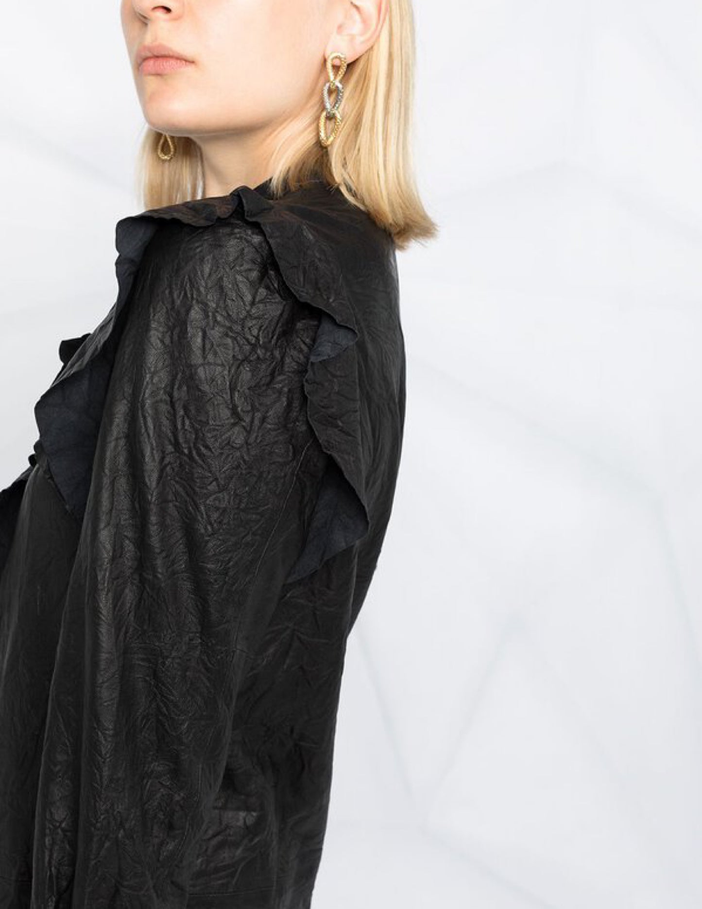 ZADIG & VOLTAIRE LEATHER SHIRT DRESS
