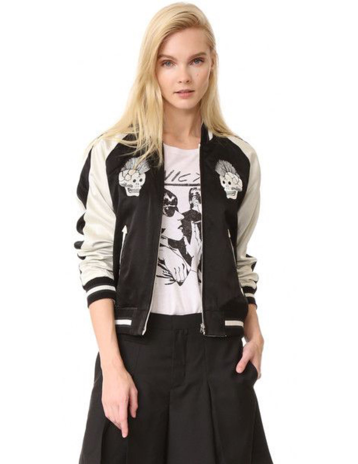 R13 REVERSIBLE PUNK SUKAJAN BOMBER JACKET