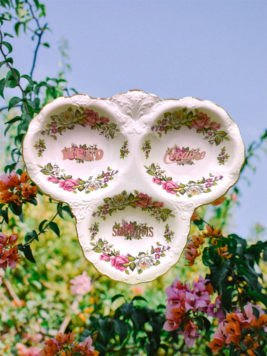 DRUGS TRIANGULAR TREAT DISH