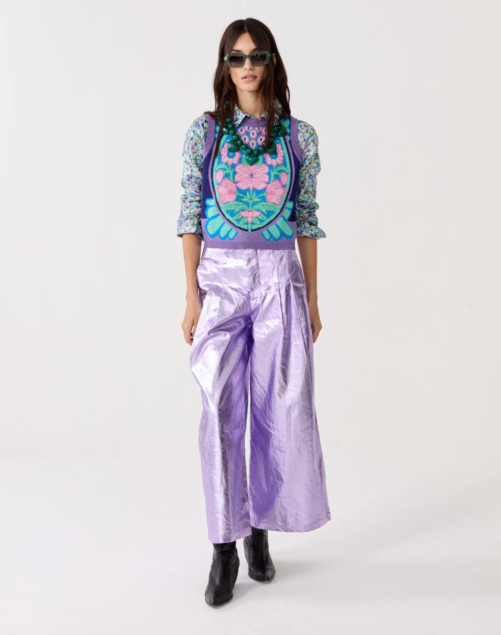 KIMCHEE GLITTER KNITTED TOP - KIMCHIE BLUE