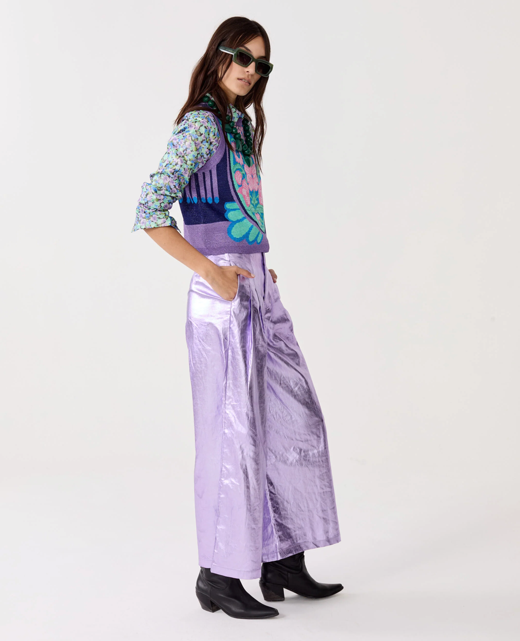 KIMCHEE GLITTER KNITTED TOP - KIMCHIE BLUE