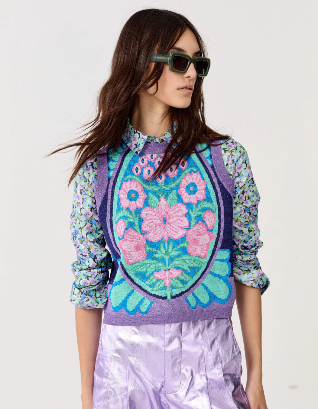 KIMCHEE GLITTER KNITTED TOP - KIMCHIE BLUE