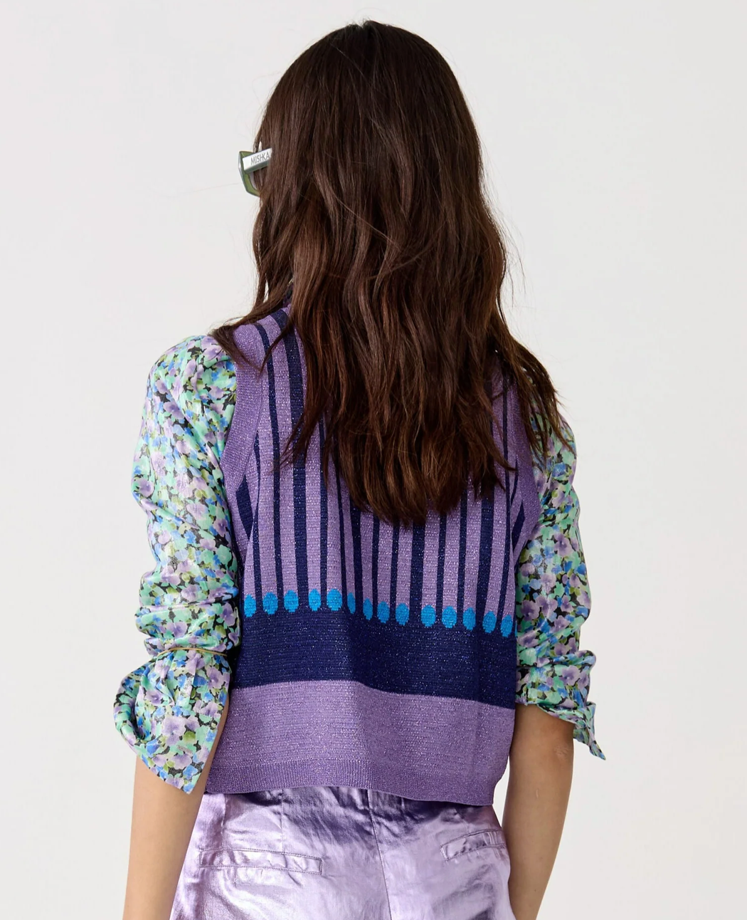 KIMCHEE GLITTER KNITTED TOP - KIMCHIE BLUE