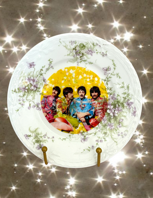 THE BEATLES FLORAL PLATE