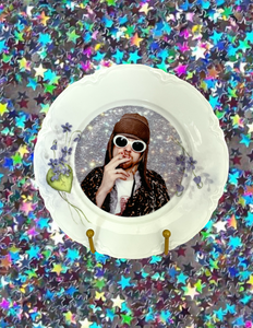 KURT COBAIN FLORAL PLATE